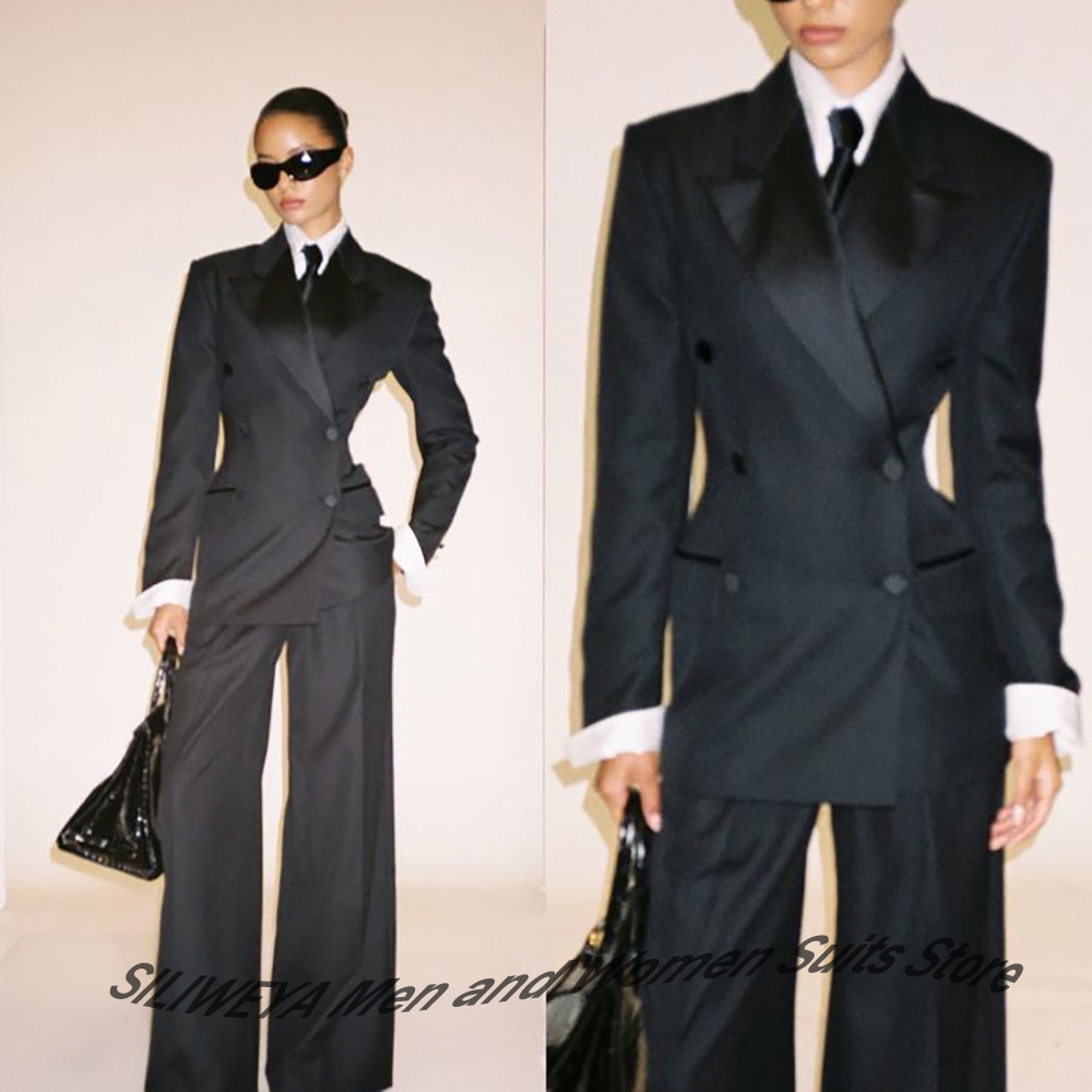 Women'S Office Formal Wear For Ladies - Traje profesional negro de doble botonadura