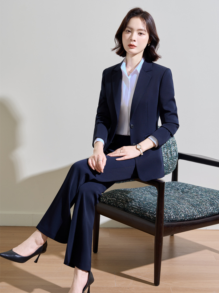 Women Formal Wear For Interview - Traje profesional azul marino para mujer,