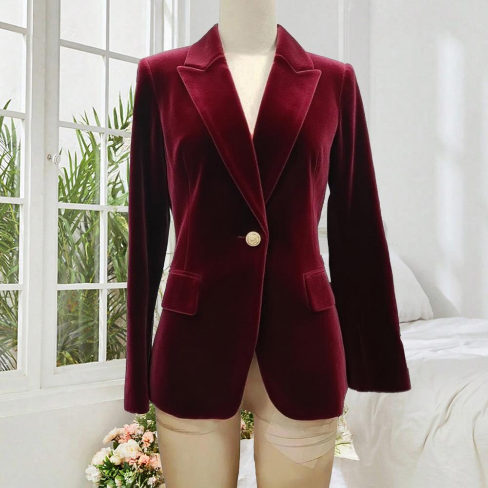 Women'S Office Formal Wear For Ladies - Blazer de terciopelo de talla grande