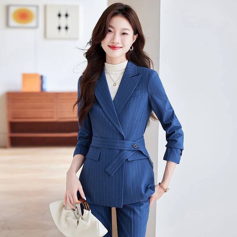 Women Formal Wear For Interview - Trajes de pantalón formales a rayas