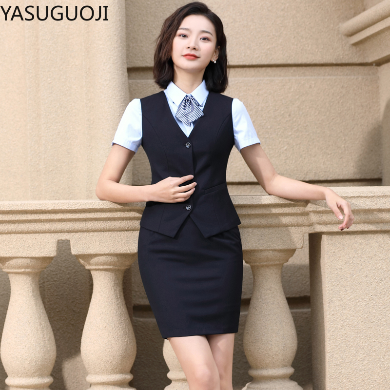 Women Formal Wear For Interview - YASUGUOJI-Chaleco elegante para mujer, ropa de