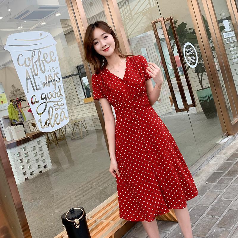 Wrap Dress Work - Vestido corto de gasa con estampado