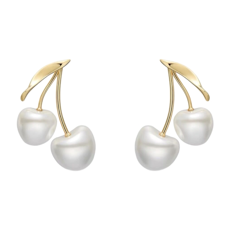 Formal Wear Jewelry For Women - Pendientes colgantes perlas cerezas, joyería cobre