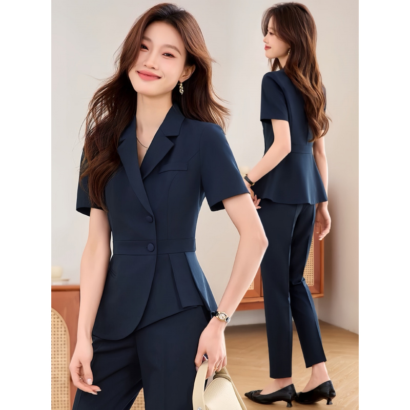 Formal Wear Jewelry For Women - Traje profesional delgado azul marino para