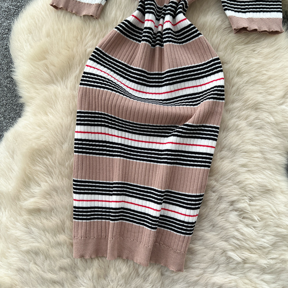 Vestido midi a rayas para muje - Wrap Dress Work reseña y precio