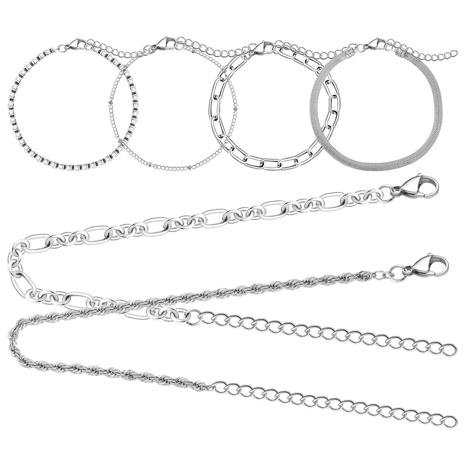 6 Pulseras de Cadena Minimalis - Formal Wear Jewelry For Women reseña y precio