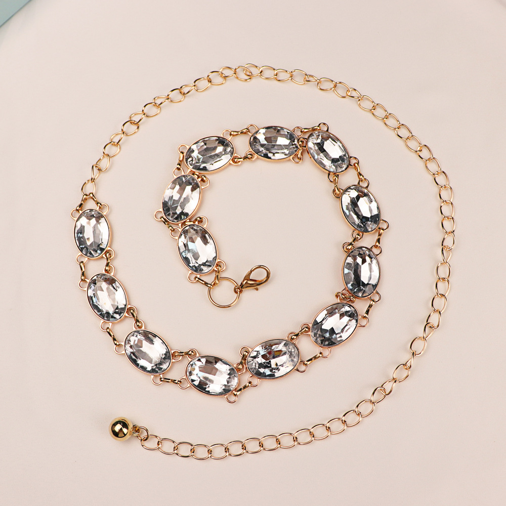 Cinturón de Metal Dorado con P - Formal Wear Jewelry For Women reseña y precio