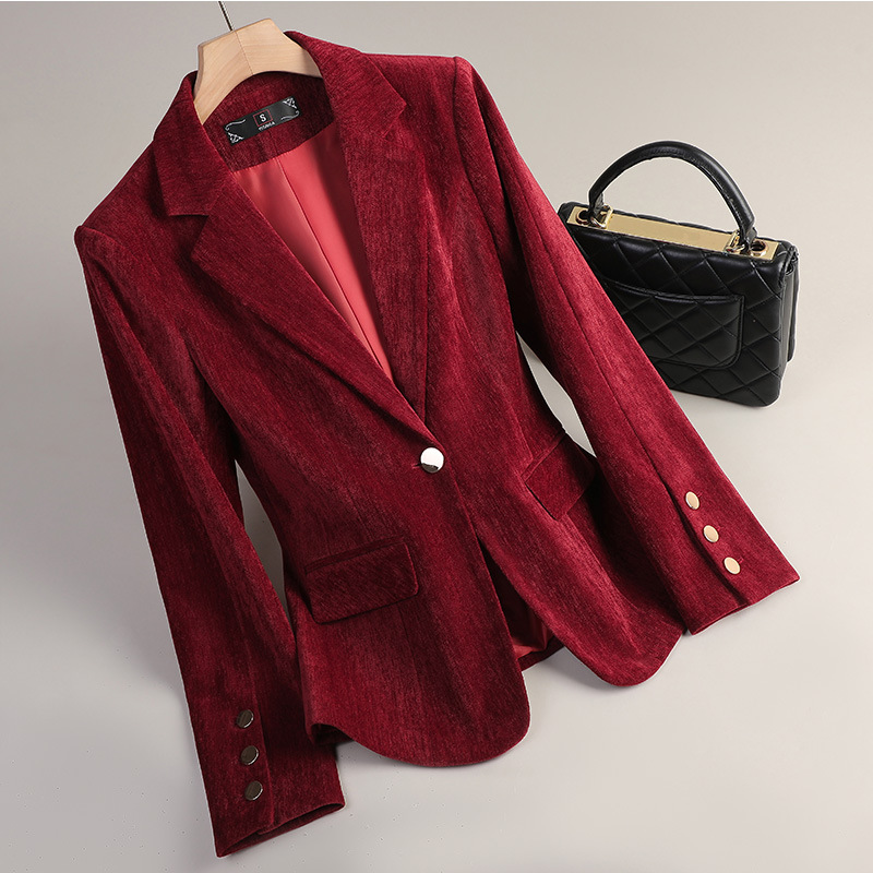 Blazer de terciopelo amarillo  - Women'S Office Formal Wear For Ladies reseña y precio