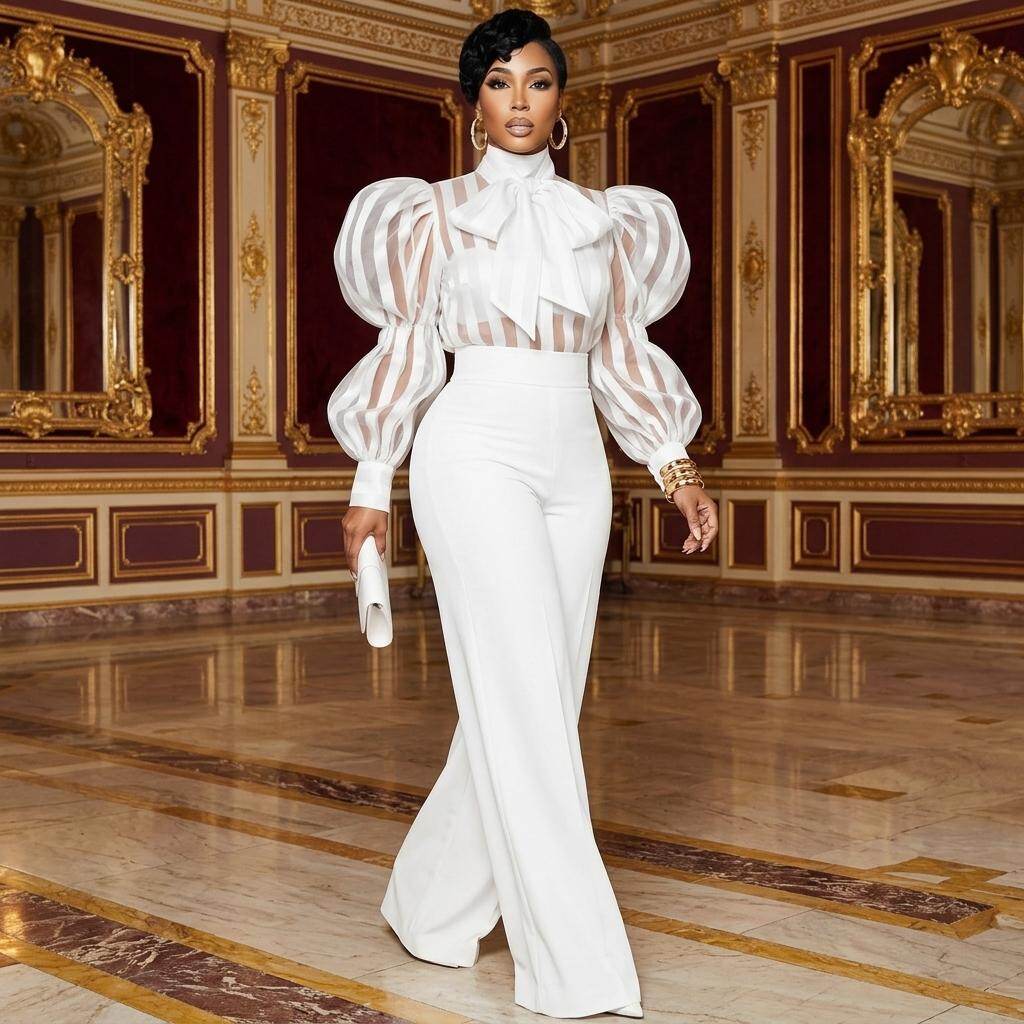 Conjunto de Camisa Transparent - Women'S Formal Wear Pants reseña y precio