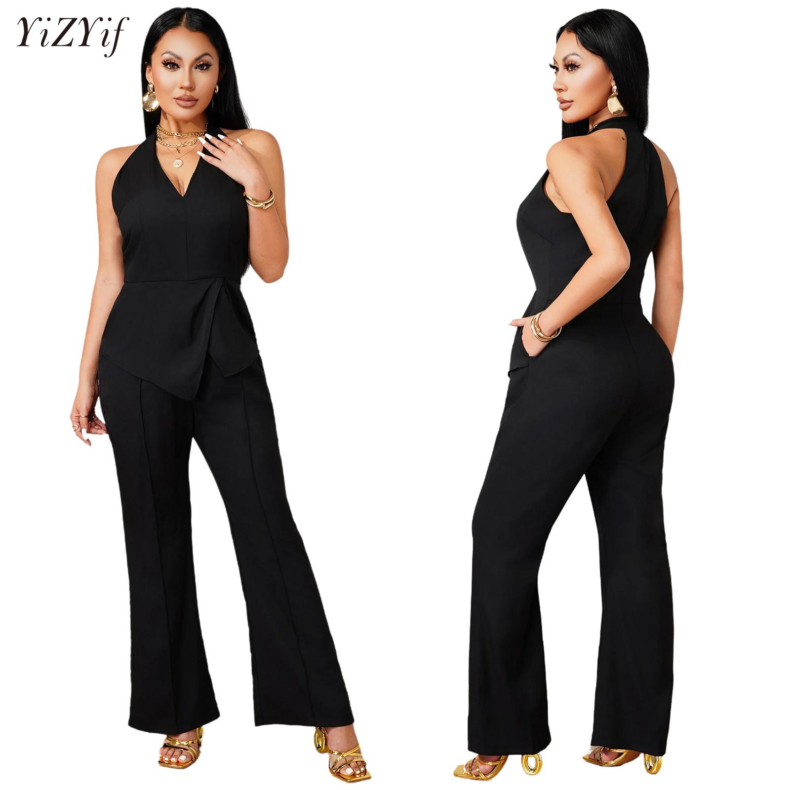 Mono sin mangas con cuello en  - Women'S Formal Wear Pants reseña y precio