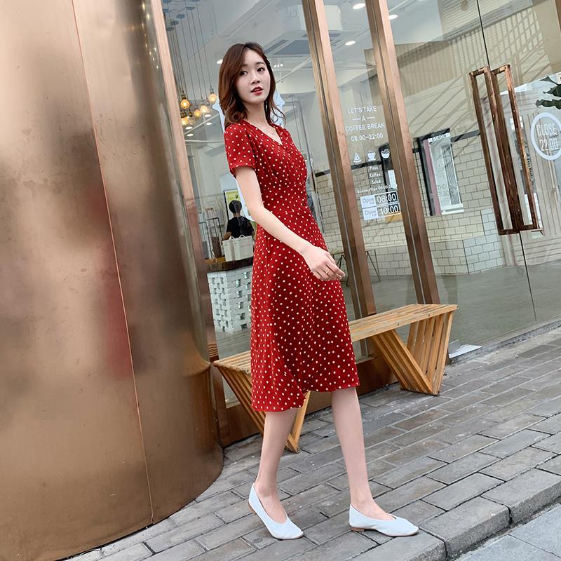 Vestido corto de gasa con esta - Wrap Dress Work reseña y precio