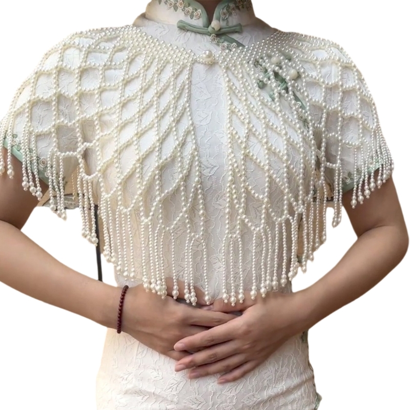 Abrigo noche con detalles perl - Formal Wear Jewelry For Women reseña y precio